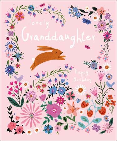 Floral Bunny Granddaughter Card
