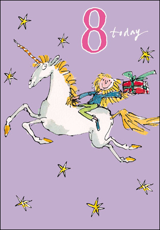 Unicorn 8th Birthday Card