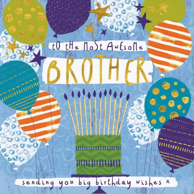 Balloons Brother Birthday Card