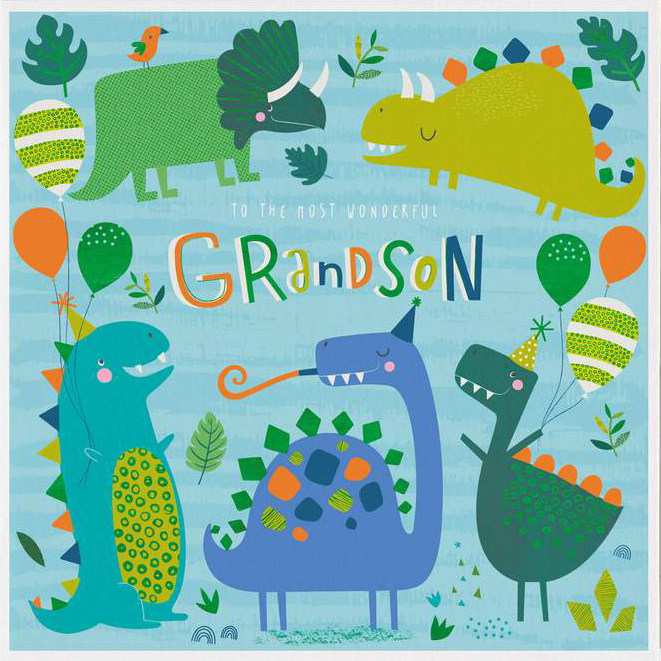 Dinosaur Grandson Birthday Card