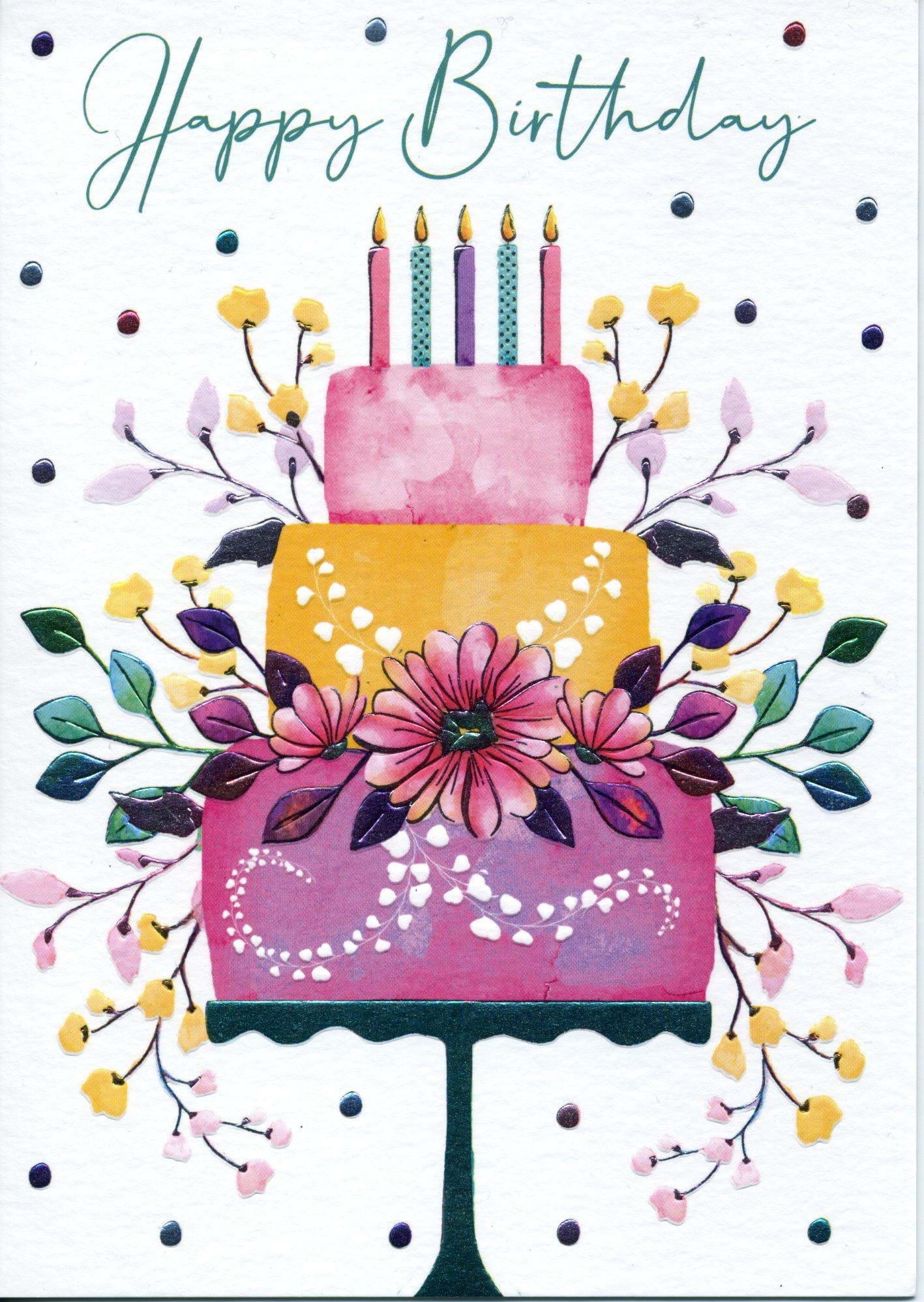 Floral Cake Birthday Card