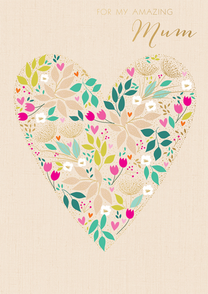 Floral Heart Mother's Day Card