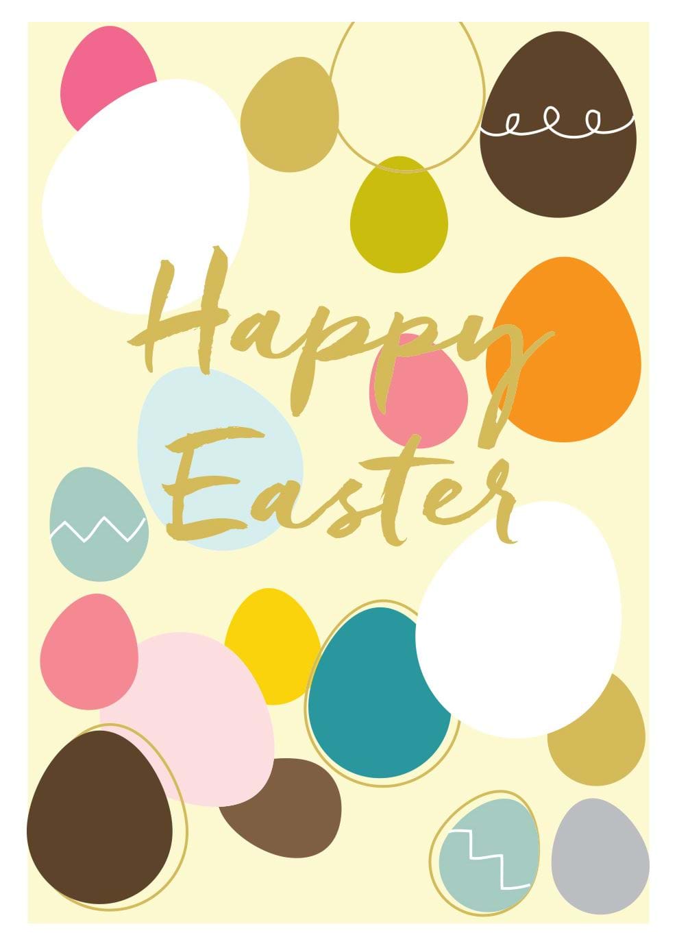 Foil Eggs Easter Card Pack (5)