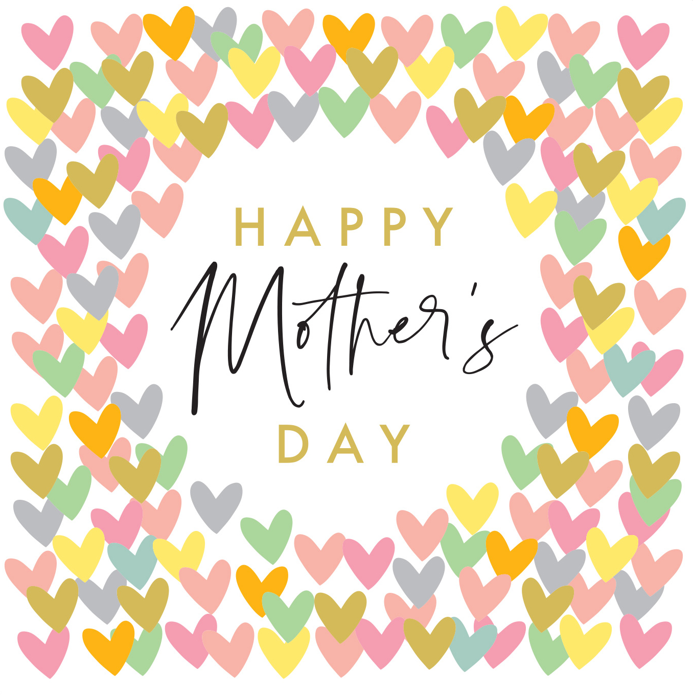 Colourful Hearts Mother's Day Card