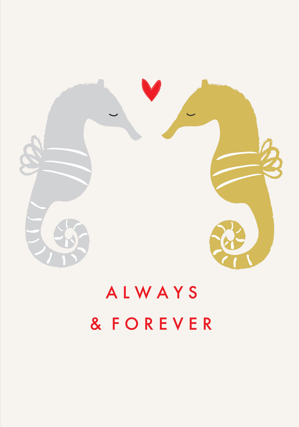 Seahorse Always and Forever Greeting Card