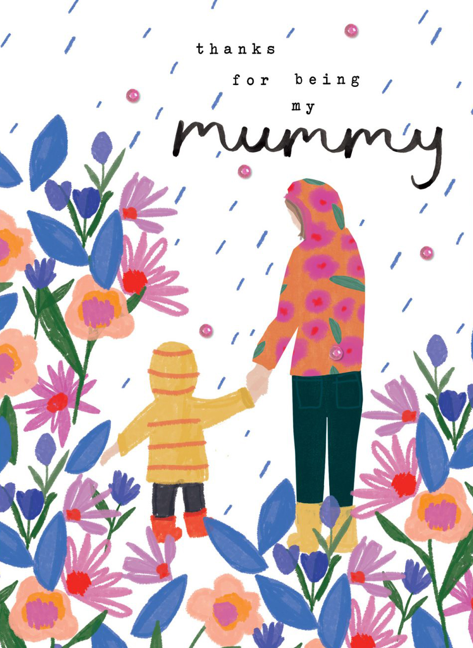 Flowers in the rain Mother's Day Card