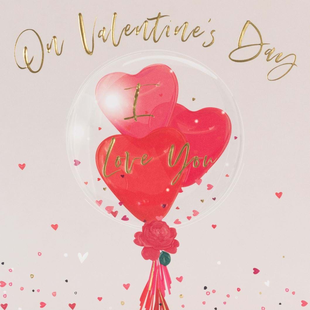 Heart Balloons Valentines Day Card