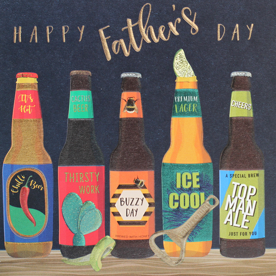 Beer Bottles Fathers Day Card