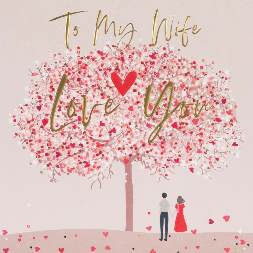 Cherry Blossom Wife Valentines Day Card