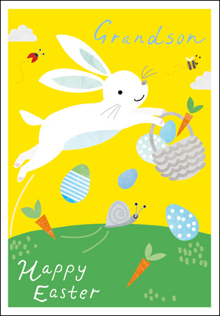 Cute Bunny Grandson Easter Card
