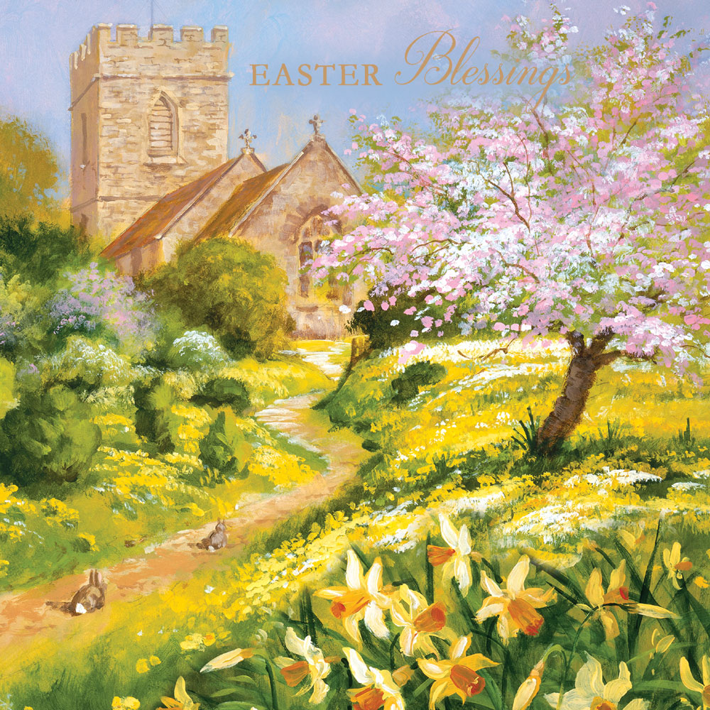 Church at Spring Easter Card Pack (5)