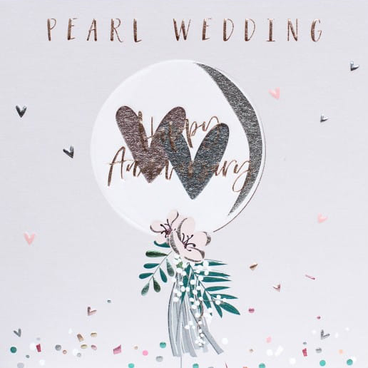 Balloon Pearl Wedding Anniversary Card