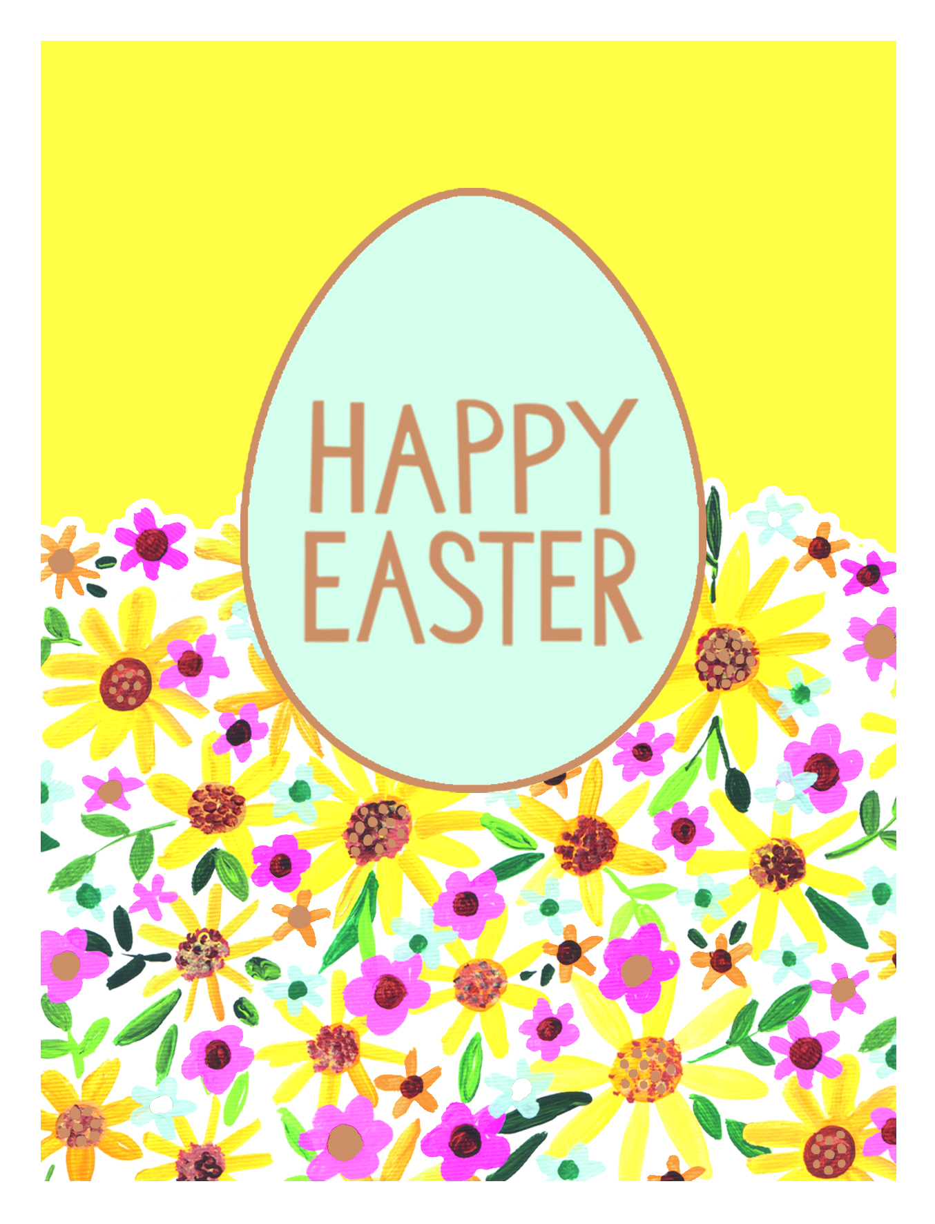 Egg and Flowers Easter Card
