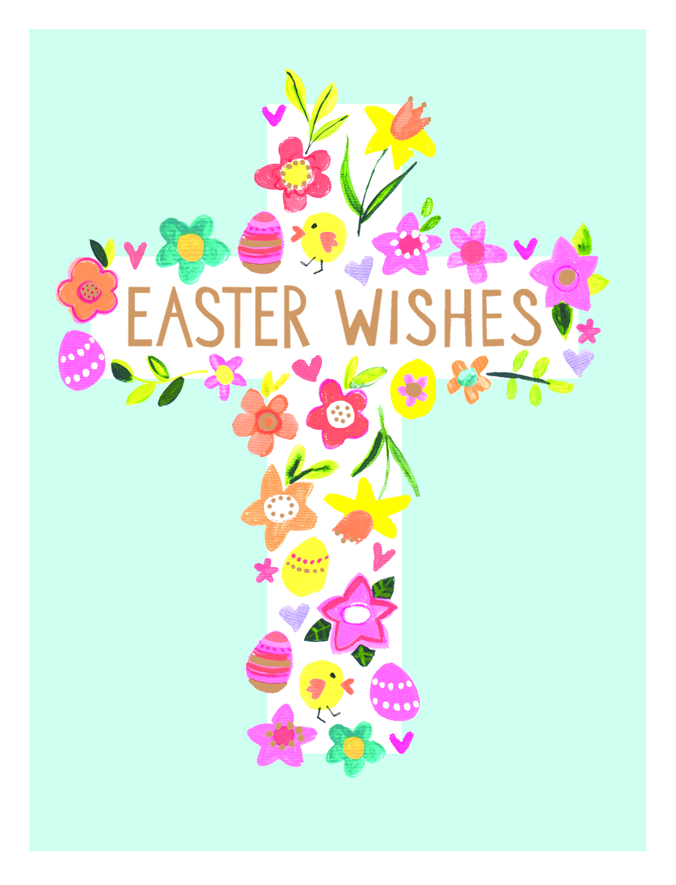 Floral Cross Easter Card
