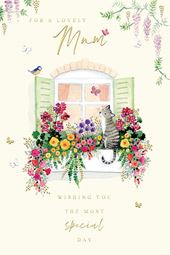 Windowsill Flower Box Mum Birthday Card