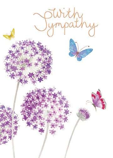 Purple Flowers Sympathy Card