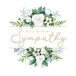 White Flowers Sympathy Card
