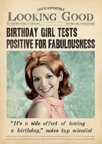 Positive for Fabulousness Birthday Card