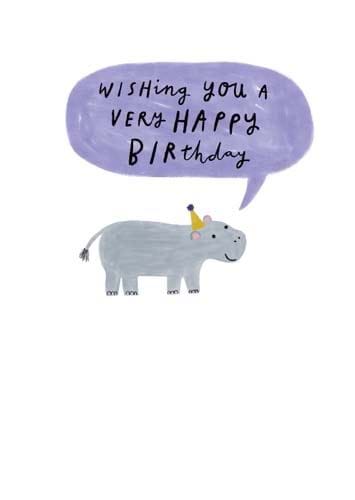 Hippo Birthday Card