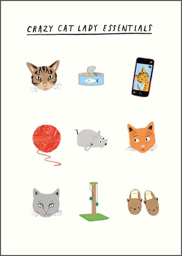 Crazy Cat lady Birthday Card