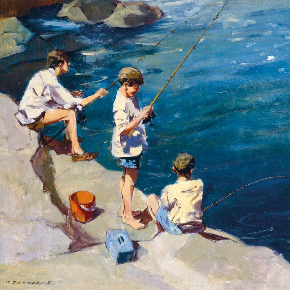 Boys Fishing Greeting Card