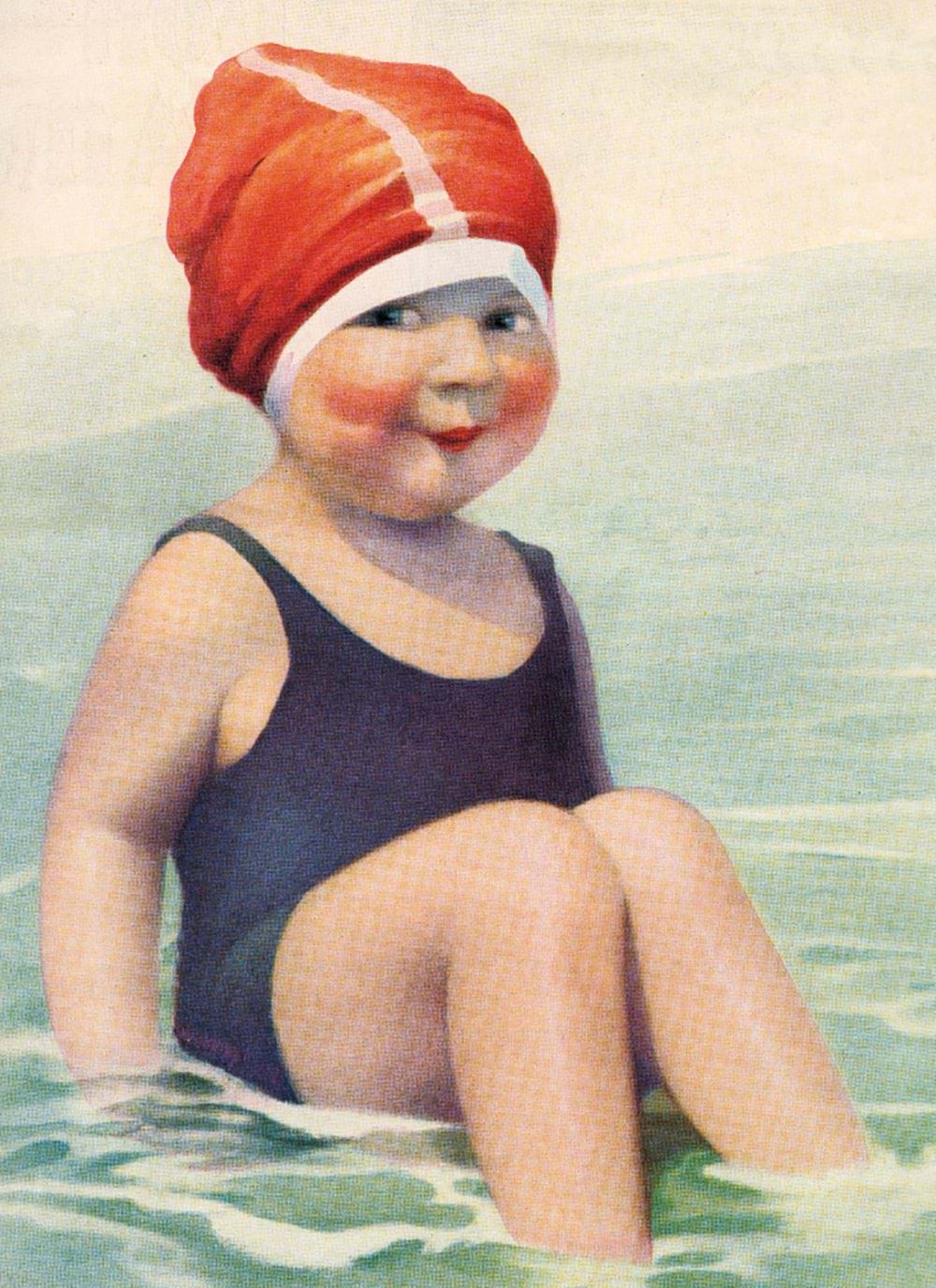 The Swim Cap Greeting Card