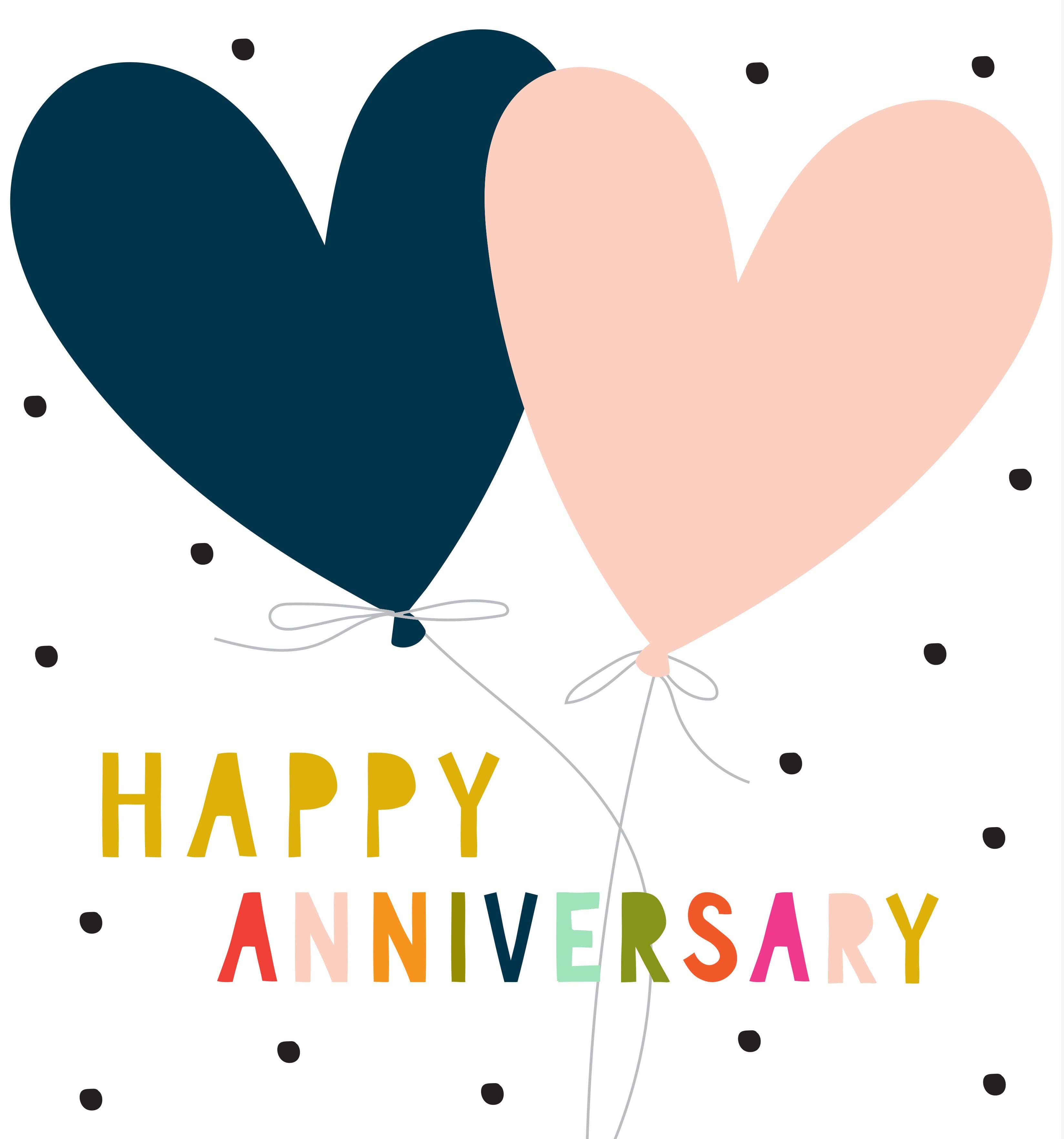 Heart Balloons Anniversary Card