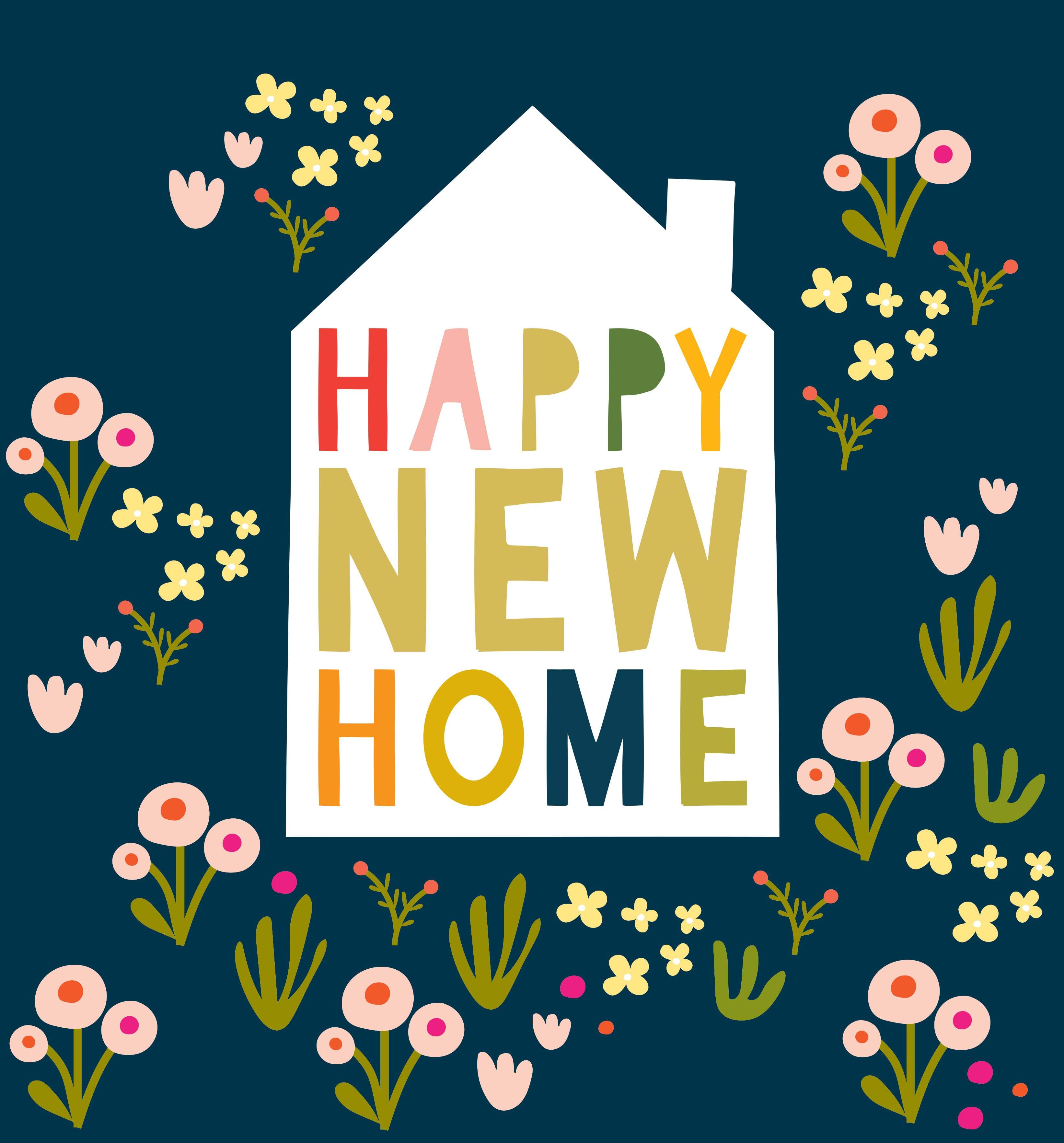 Lovely Flowers New Home Card