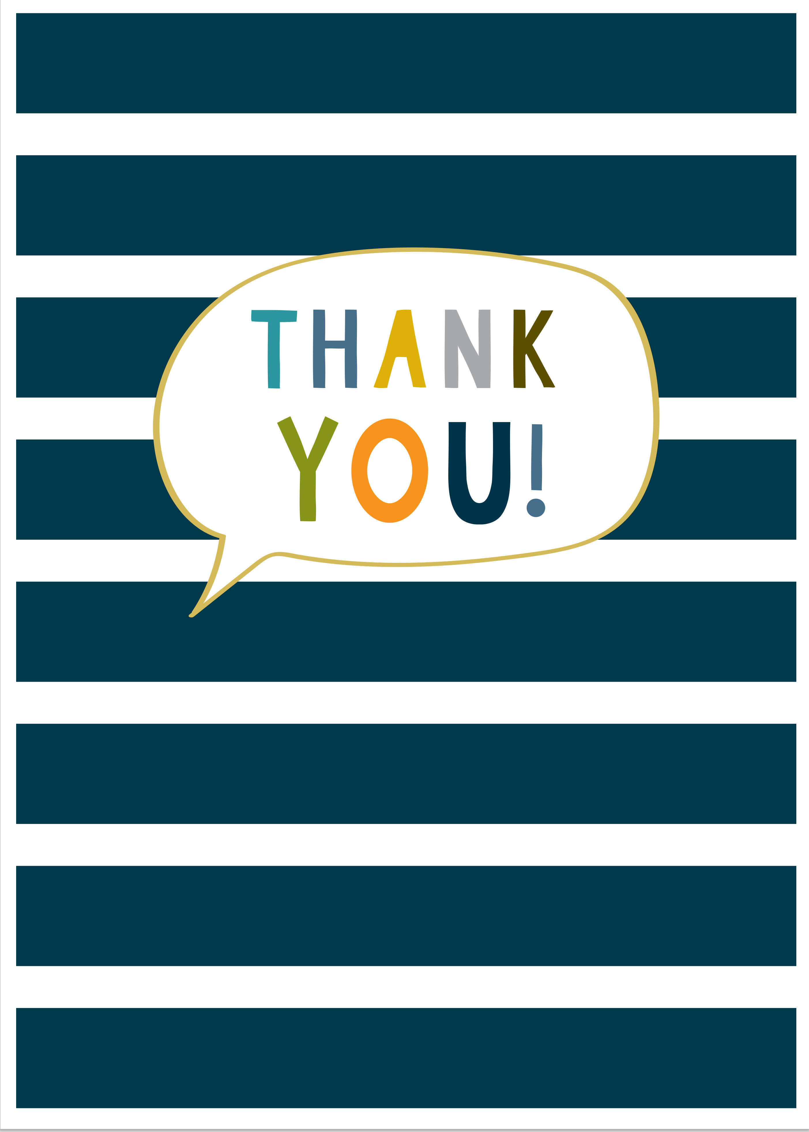 Blue Stripes Thank You Pack (8)