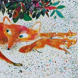 Furtive Foxes Greeting Card