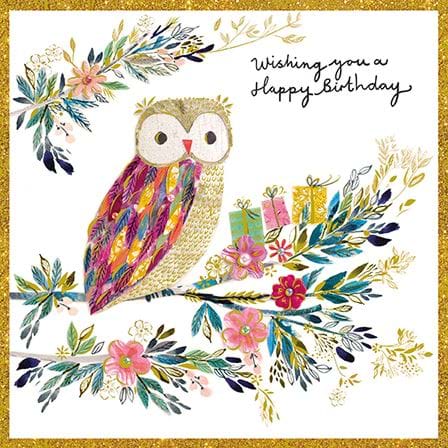 Pretty Owl Birthday Card