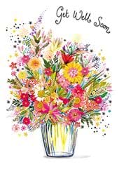 Vase of Flowers Get Well Soon Card
