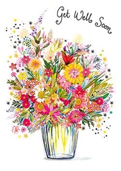 Vase of Flowers Get Well Soon Card