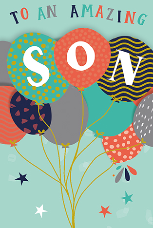 Balloons Son Birthday Card