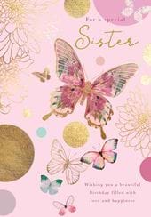 Butterfly Sister Birthday Card