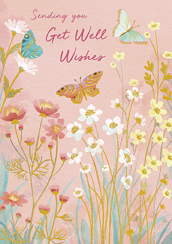Butterfly Meadow Get Well Soon Card