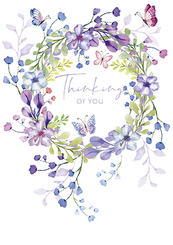 Floral Wreath Thinking of You Card