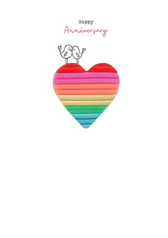 Rainbow Heart Anniversary Card