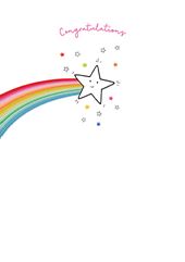 Rainbow Star Congratulations Card