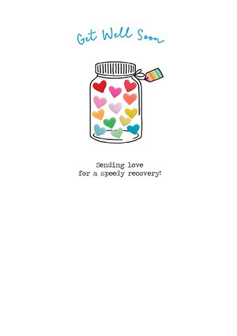 Jar of Hearts Get Well Soon Card