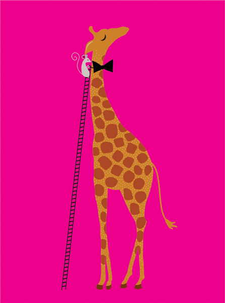 Bow Tie Giraffe Birthday Card