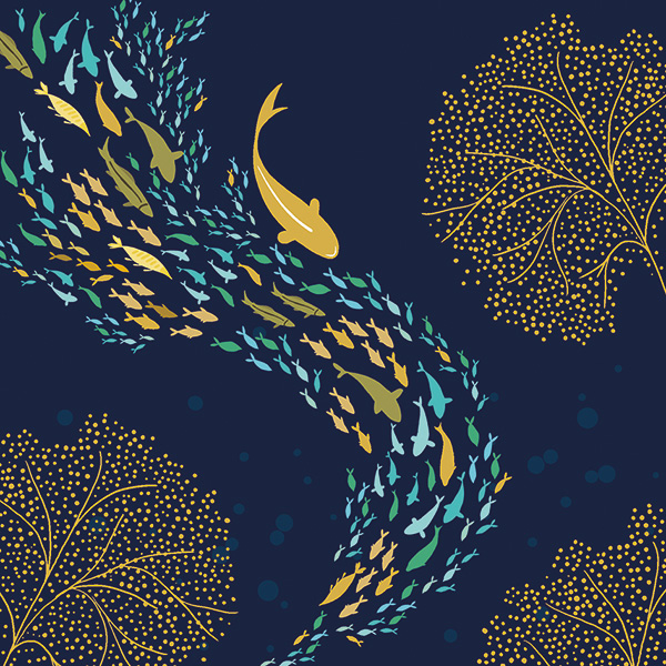 Koi Pond Greeting Card