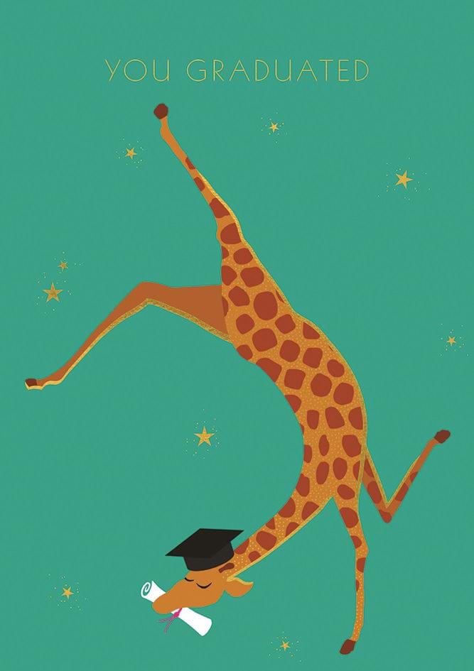 Giraffe Graduation Card