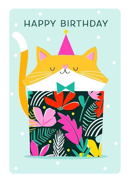 Colourful Cat Birthday Card