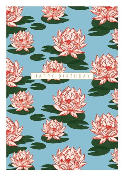 Lotus Flowers Birthday Card