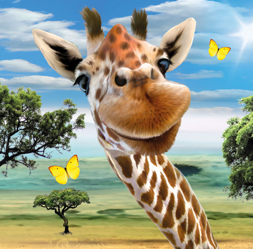3D Giraffe Birthday Card