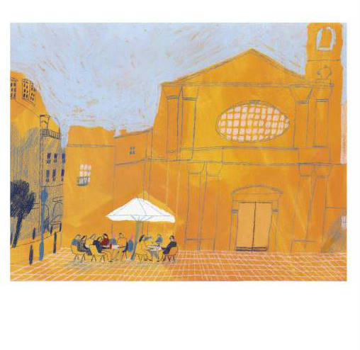 Square at Golden Hour Greeting Card