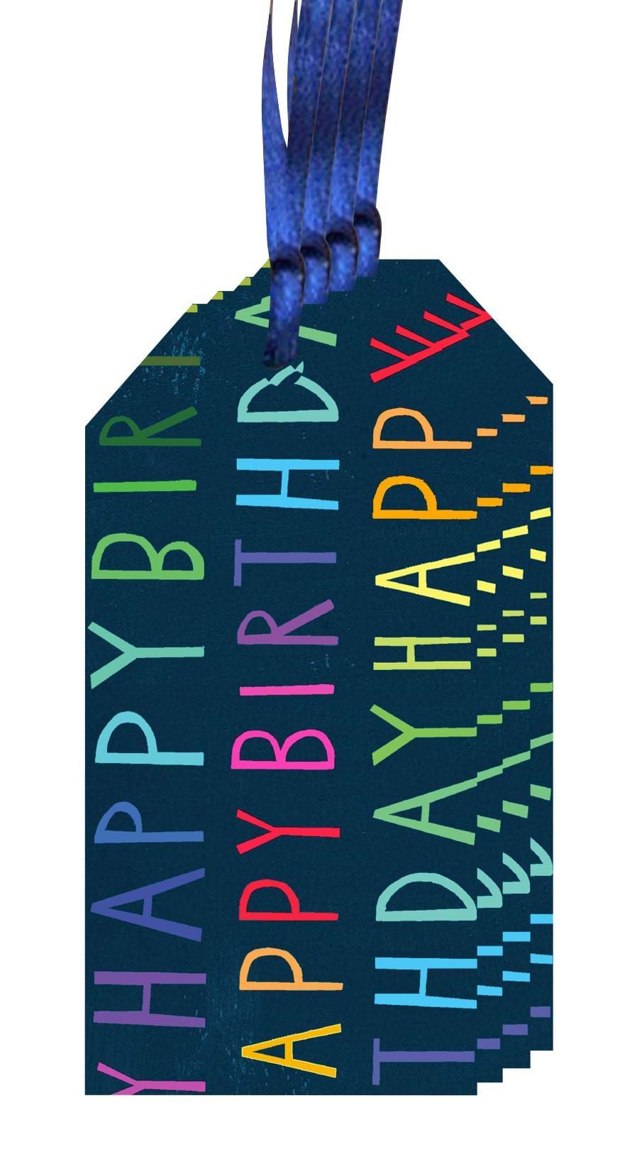 Rainbow Blue Happy Birthday Gift Tags (4)