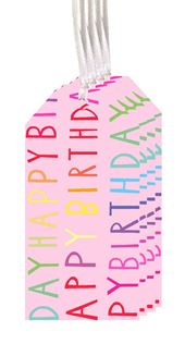Rainbow Pink Happy Birthday Gift Tags (4)