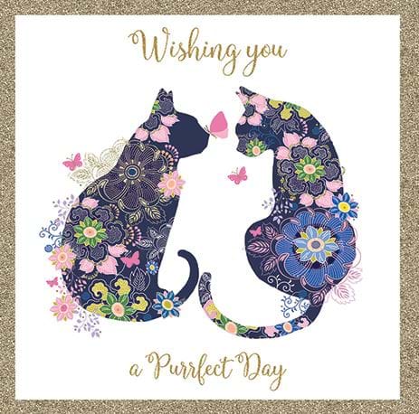 Floral Cats Birthday Card